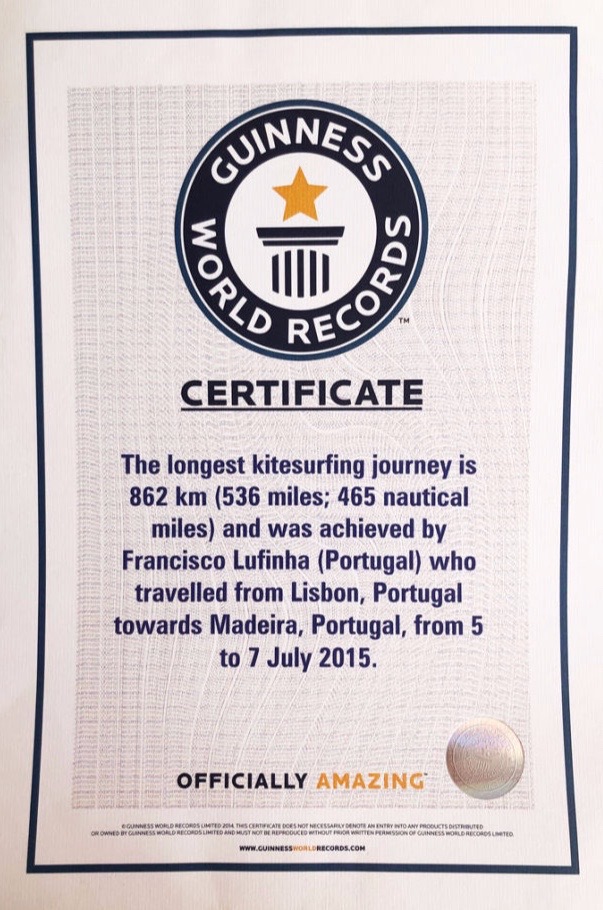 Guinness World Record diploma Francisco Lufinha